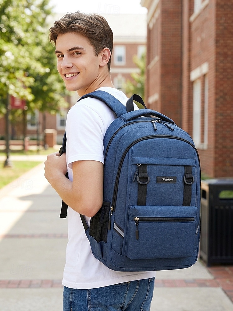 Mochila escolar masculina impermeável, bolsa para laptop de grande capacidade com vários compartimentos, mochila resistente de poliéster com faixa refletora, mochila de viagem multicolorida para de 2026 por $24.99 –P2