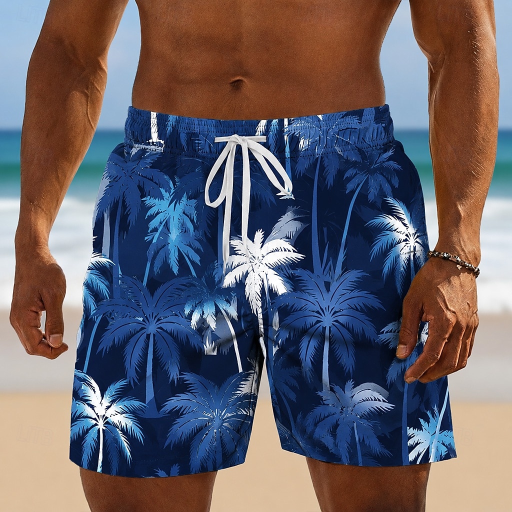 Herr Kokosnötspalm Tropiska växter Badshorts Baddräkter Badshorts Boardshorts Medium Midja Hawaiisk Dagligen Strandsemester Sidfickor Mesh foder Elastisk dragsko i midjan Designer Kläder 2026 - $20.99 –P2