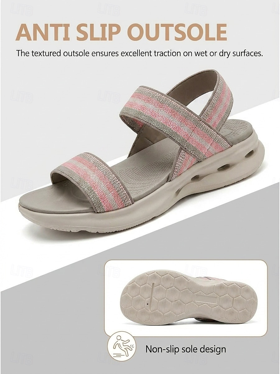 Women's Pink Elastic Strap Arch SupportWalking Sandals – Lightweight Comfort Sport Sandals with Cushioned Footbed & Shock Absorbing Sole for Travel, Vacation, Beach and Everyday Comfort 2026 - $32.99 –P5