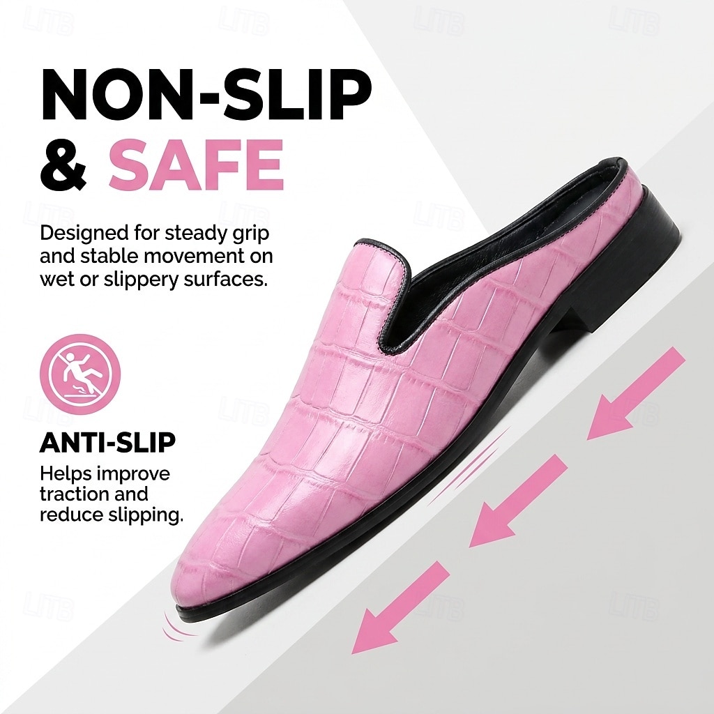 Mocassini da uomo rosa con stampa coccodrillo: scarpe eleganti slip-on di lusso, calzature di tendenza perfette per matrimoni, balli di fine anno e feste alla moda. del 2026 a $46.99 –P6