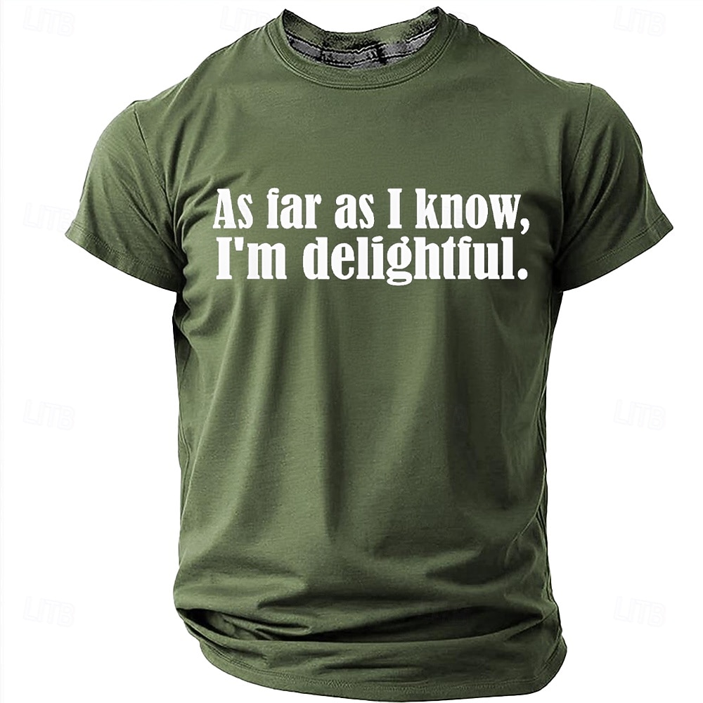Mens As Far As I Know Im Delightful Sarcastic Funny Slogan Product T Shirt Graphic Regular Fit Casual Daily Wear Designer Clothing Apparel S M L XL XXL XXXL 2026 - $9.49 –P7