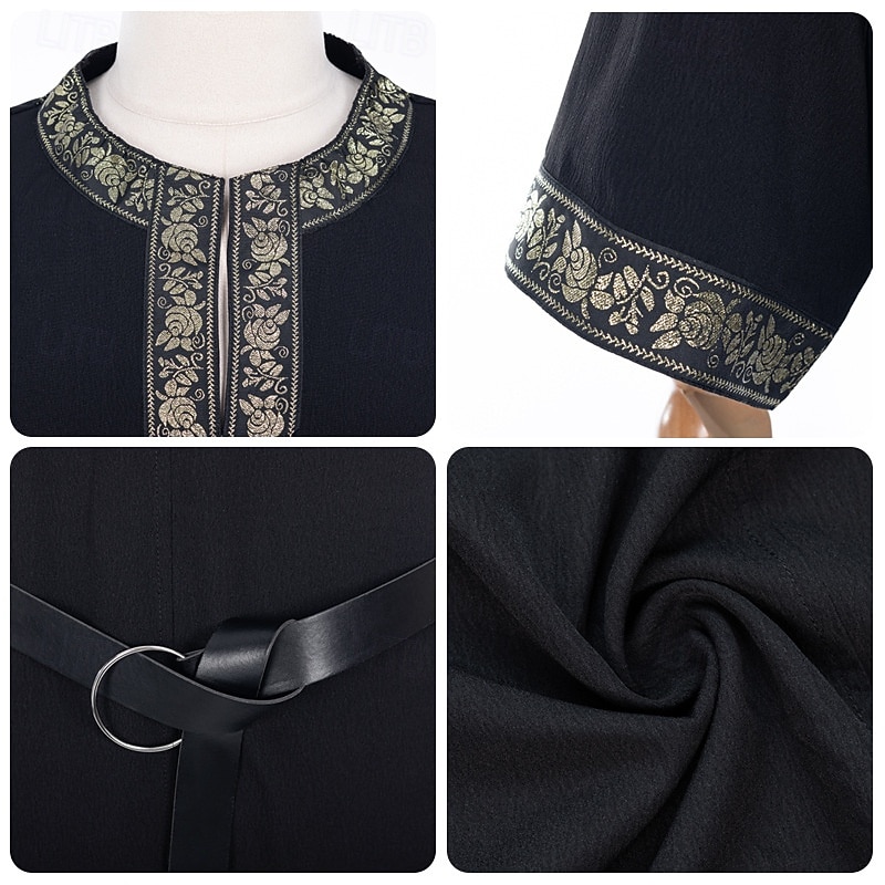 Set Retro Vintage Medieval Renaissance Waist Belt Tunic with Accessories Short Sleeves Pirate Viking Fancy Dress Men's Viking Halloween Carnival Renaissance Fair LARP Adults Belt T-shirt 2026 - $46.99 –P3