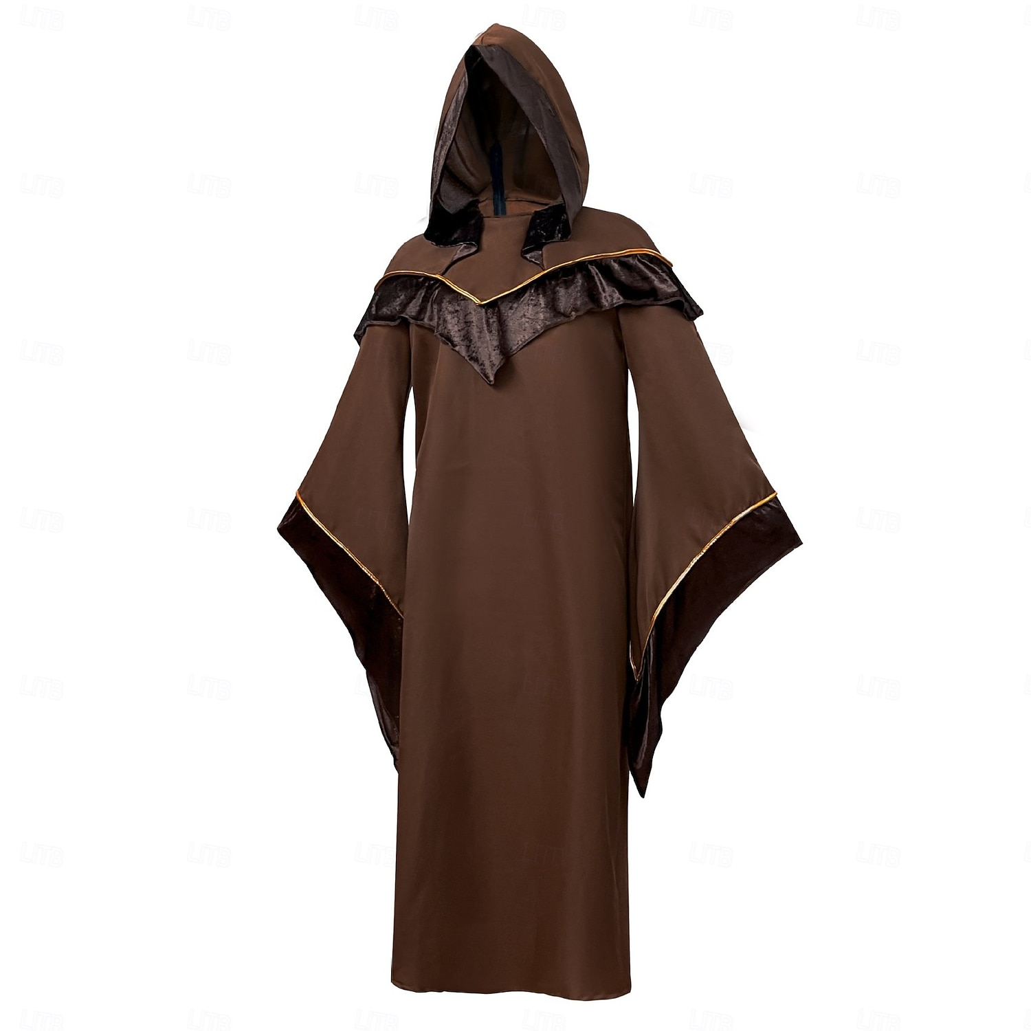 Retro Vintage Medieval Renaissance Floor Length Hoodies Robe Long Sleeves Wizard Monk Fancy Dress Men's Halloween Carnival Performance Renaissance Fair LARP Adults' Robe 2026 - $56.99 –P6