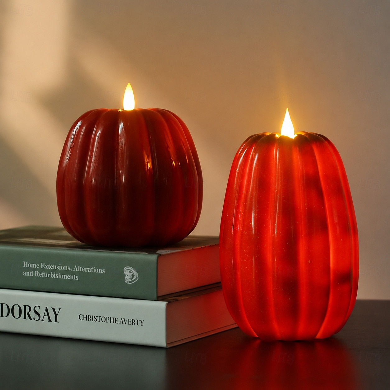 Halloween gresskar LED flammeløst stearinlys, batteridrevet mykt glødende flimrende gresskarlys, AA batteridrevet borddekor til høst Thanksgiving soverom stue spisestue kaféfest 2026 - $15.49 –P6