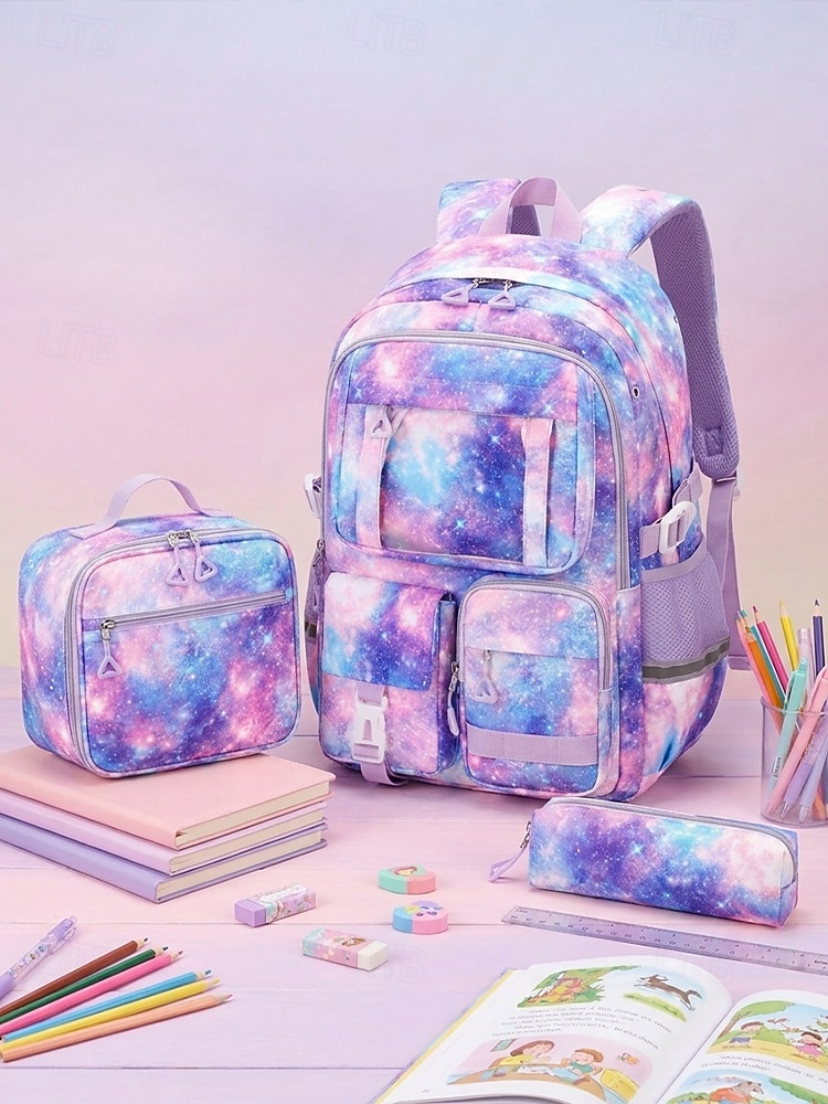 Kids School Backpack 3-Piece Set for Boys & Girls, Includes Lunch Bag & Pencil Case, Large Multi-Compartment, Durable Polyester, Ergonomic S-Straps, Reflective Safety, Elementary School Use 2026 - €36.99 –P3
