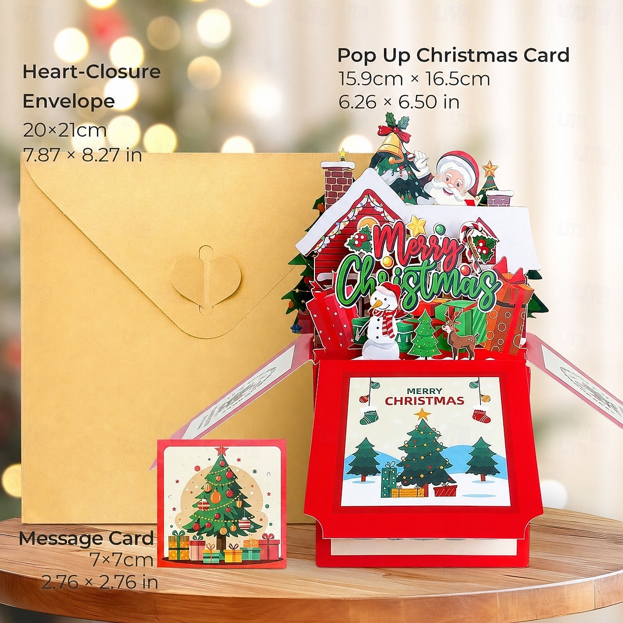 3D-Pop-up-Weihnachtskarte in einer Schachtel, Weihnachtsmann &Weihnachtskarte mit Schneemanndorf, einzigartiges handgefertigtes Geschenk für Kinder, Freunde und Familie, festliche Tischdekoration mit 2026 - $9.99 –P1