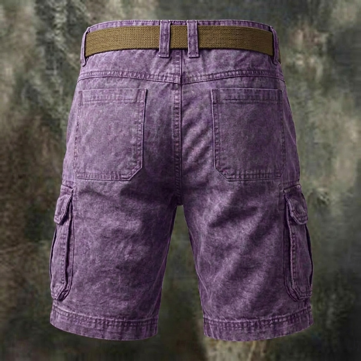 Herre Cargoshorts Shorts Sommershorts Casual shorts Syrevaskede shorts Lomme Elastisk midje Vasket Komfort Pustende Knelengde Avslappet utendørs Strand Ferie Mote Navyblå Himmelblå Mikroelastisk 2026 - $39.99 –P2