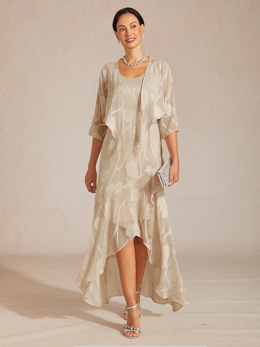 Women's Shrugs Illusion Lace Floral Elegant Stylish 3/4 Length Sleeve Cowl Neck Crop Tops Daily Wedding Guest Vacation Wear Mink Summer Spring Fall 2026 - $49.99 –P3