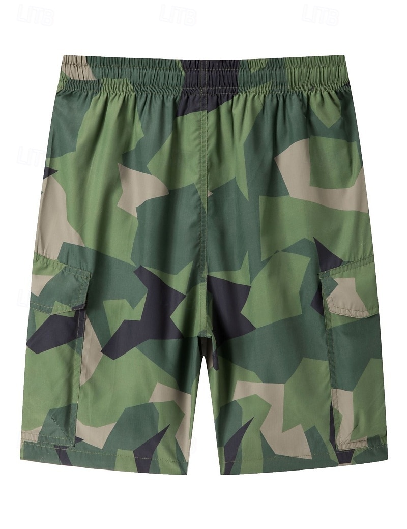 Men's Lightweight Cargo Shorts Comfort Waist Tactical Cargo Shorts Casual Shorts Drawstring Elastic Waist Multi Pocket Camouflage Quick Dry Knee Length Casual Outdoor Streetwear Fashion Streetwear 2026 - $27.99 –P7