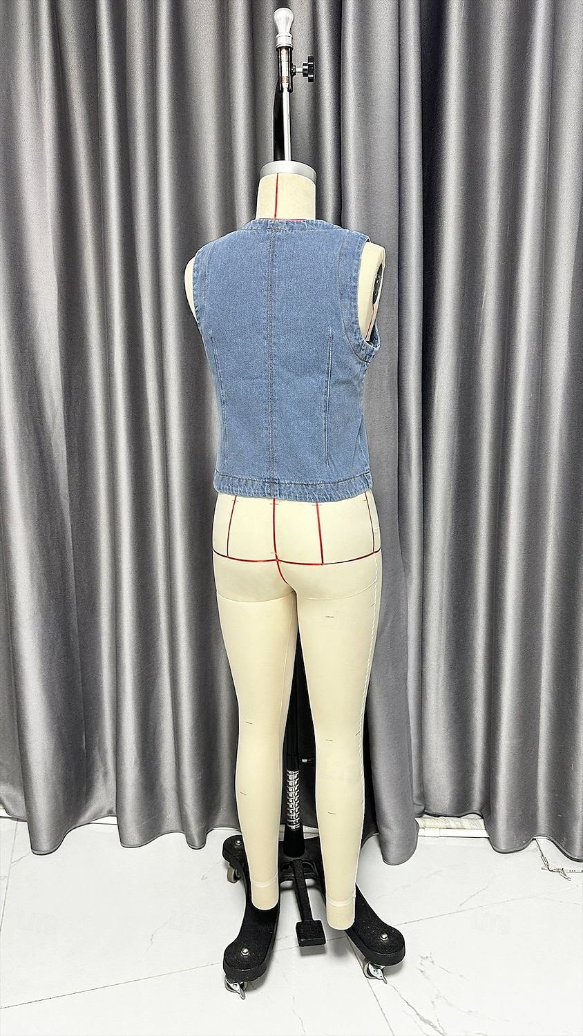 Women's Tank Top Tee Top denim-look Buttons Solid Color Vintage Fashion Sleeveless Sleeveless Crew Neck Regular Tops Casual Daily Blue Summer Spring 2026 - $39.99 –P2