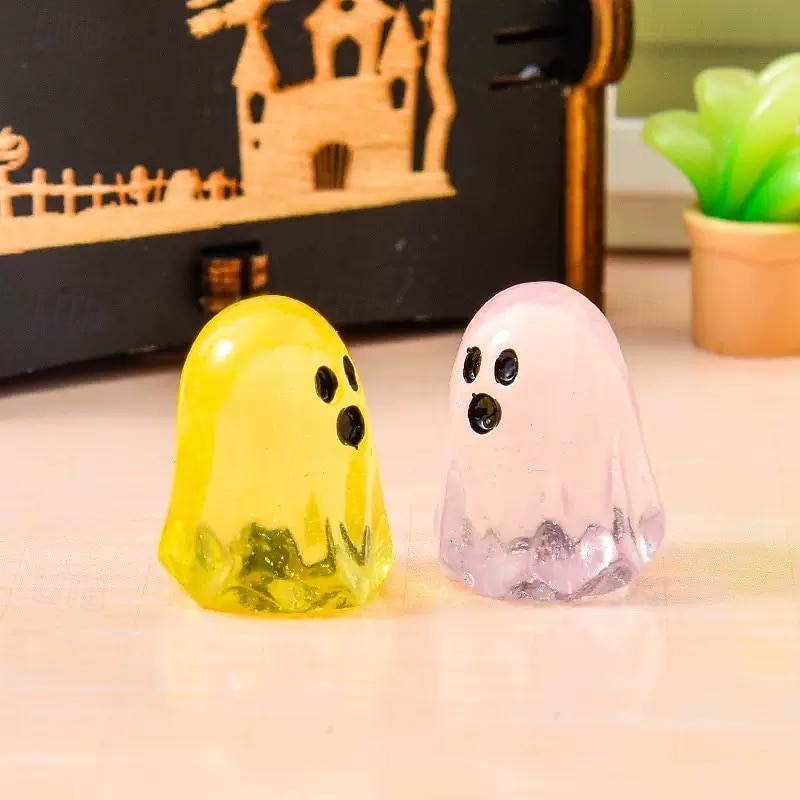 30PCS Glow in The Dark Ghost Charms for Halloween, Cute Transparent White Resin Ghost Pendants for Jewelry Making, DIY Crafts, Necklace Bracelet Earrings Accessories, Mini Ghost Ornaments Gifts 2026 - $15.49 –P8