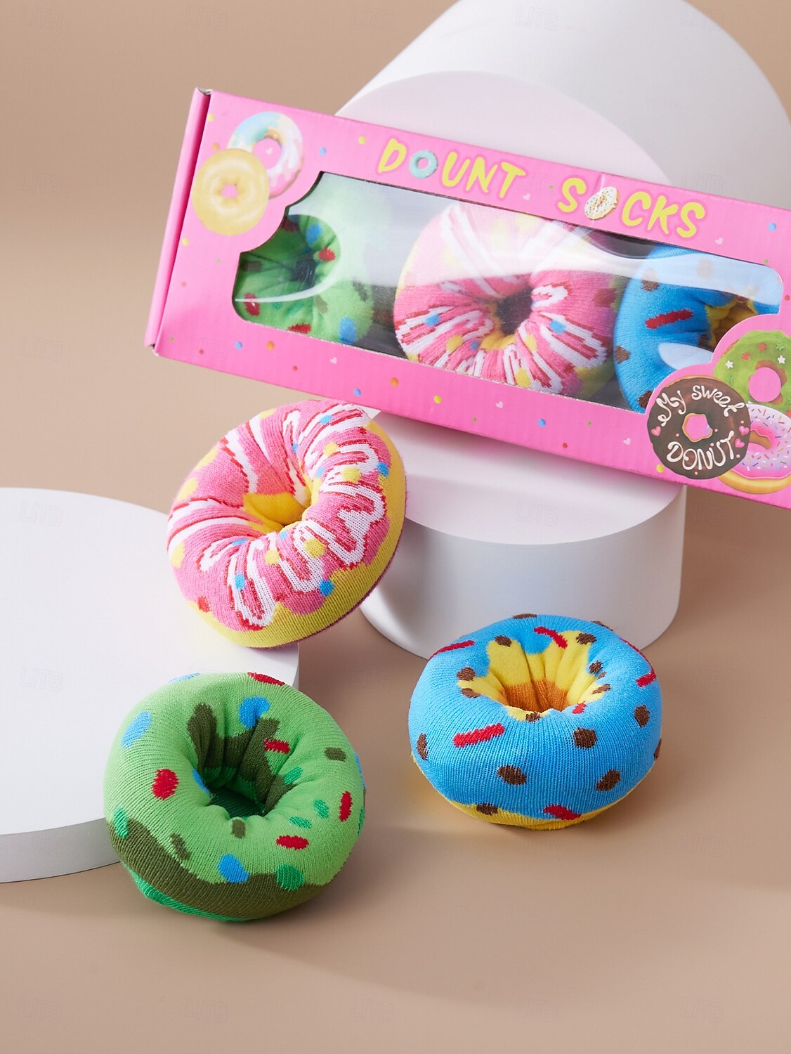 3 Pairs Novelty Donut Socks for Women Men, Funny Colorful Doughnut Patterned Cotton Crew Socks, Unique Foodie Gifts for Birthday Christmas, Creative Gag Gift for Donut Lovers, Stocking Stuffer 2026 - $17.99 –P10