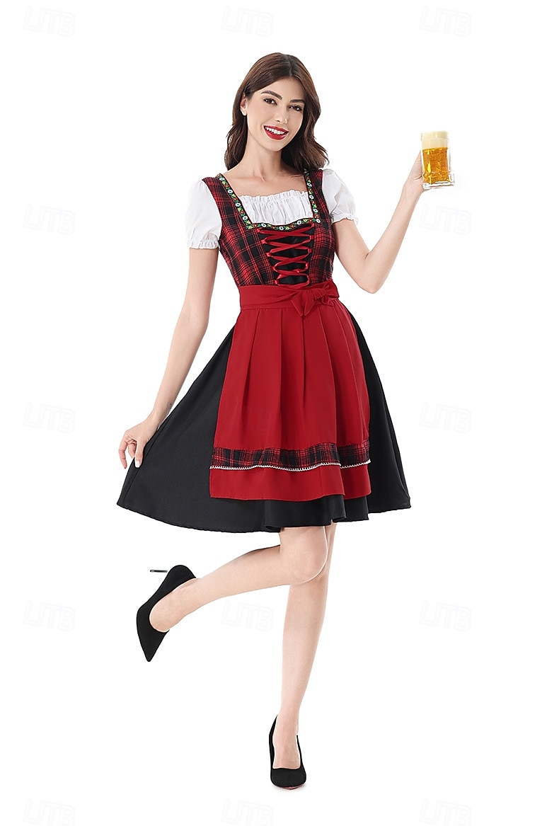 Oktoberfest Dirndl Dress Carnival Costume Mini Length Sexy Square Neck German Alpine Heritage Wiesn Women's Carnival Beer Festival Traditional Style Cloth 2026 - $66.99 –P12