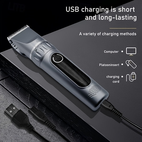 Combination size, adjustable razor size, high power, low noise, lightweight, LCD battery display, rechargeable, suitable for large, medium, and small pets as well as horses, electric grooming clipper 2026 - $50.99 –P1