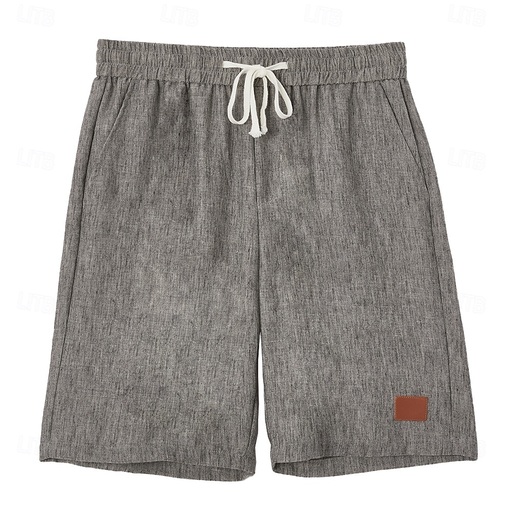 Homens Calção Shorts de linho Shorts de verão Shorts de praia Com Cordão Bolsos Cintura elástica Tecido Conforto Respirável Curto Praia Férias Feriado Havaiana Boho Azul Preto de 2026 por $22.99 –P1
