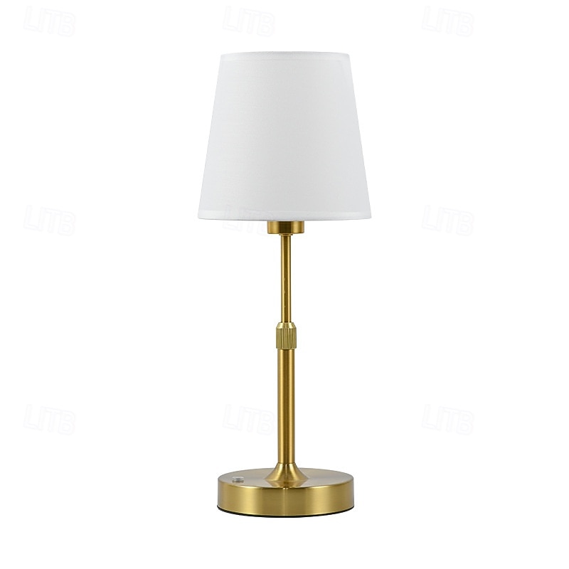 Lampada da tavolo senza fili regolabile in altezza, ricaricabile, colore oro, a batteria, con regolazione continua dell'intensità luminosa. &Lampada decorativa wireless con controllo touch per camera del 2026 a $33.99 –P8