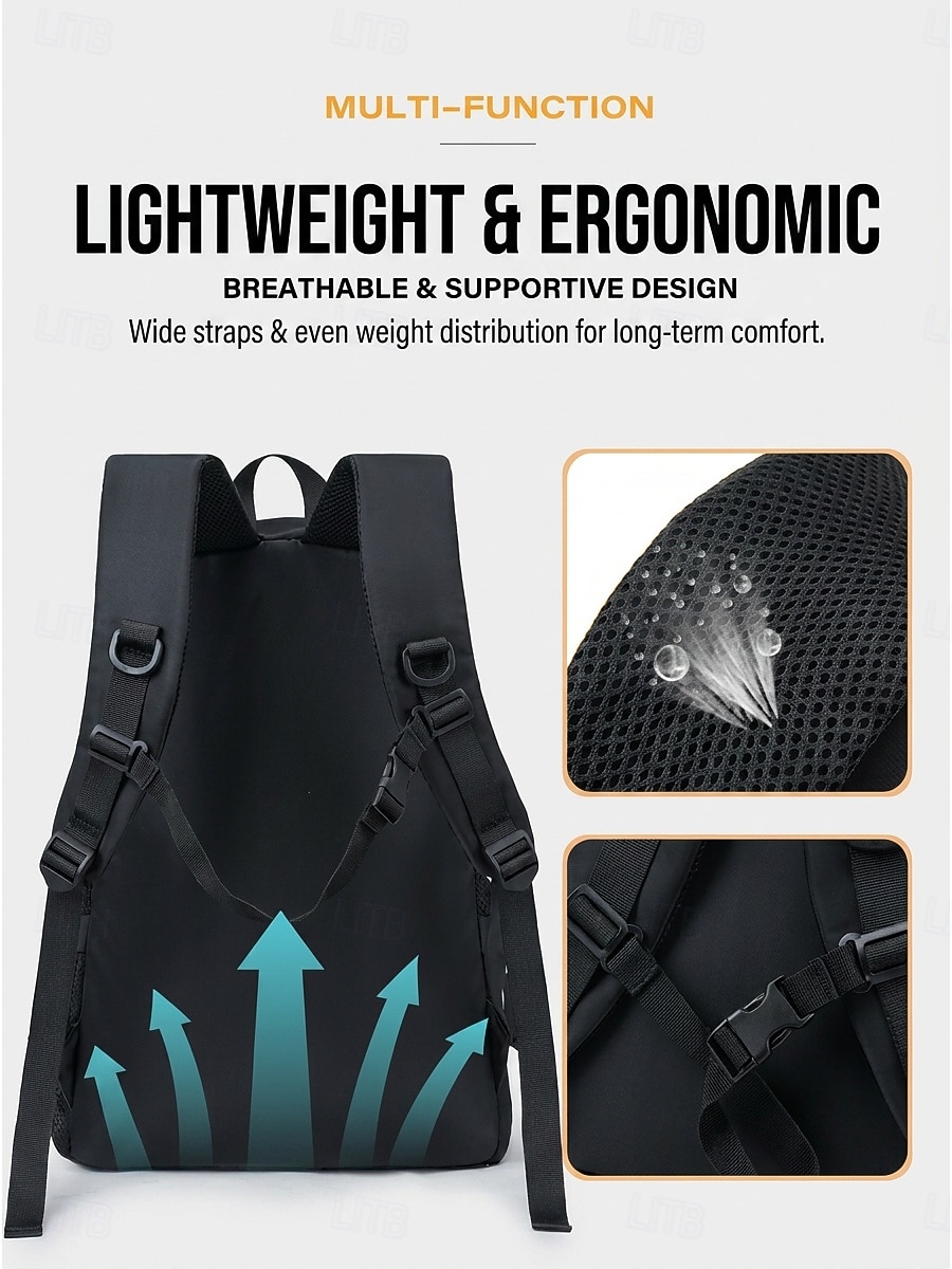 Large Capacity Grey College Backpack for Students - Multi-pocket University School Bag fits 15.6 inch Laptop - Water-resistant Trendy Rucksack 2026 - $32.99 –P5