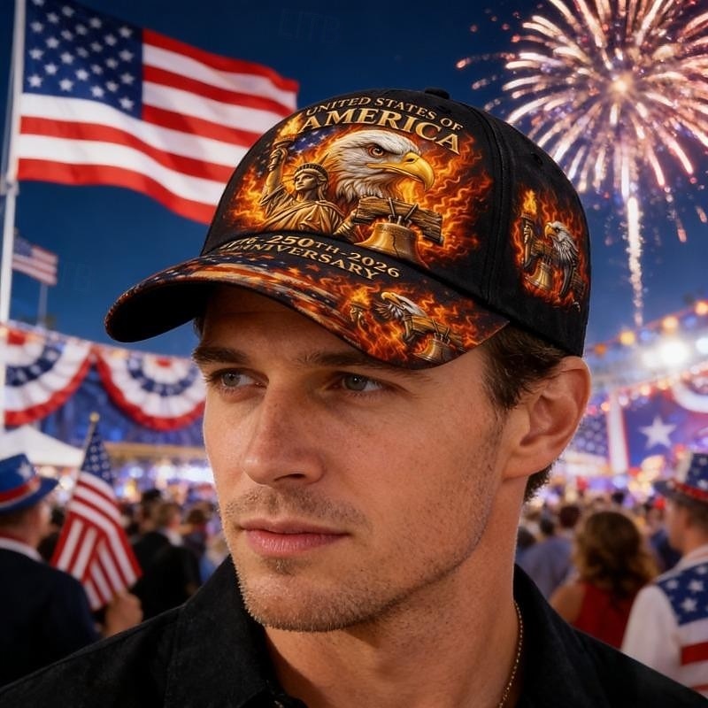 Yhdysvaltain 250-vuotisjuhlavuoden lippalakki, isänmaallinen digitaalipainettu kotka &Liberty Bell -graafinen hattu, 1776-2026 juhlahattu, säädettävä snapback-lippis miehille ja naisille, 2026 - $21.99 –P2
