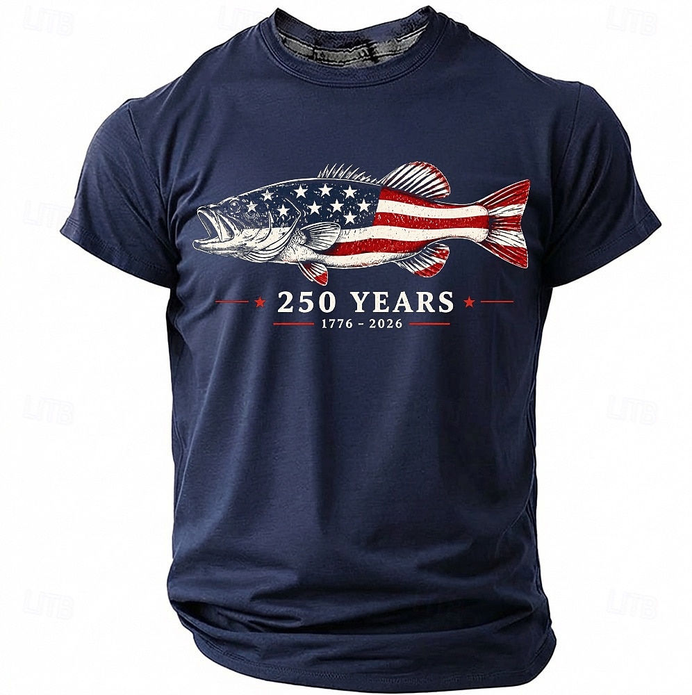 4th of July 2026 250th Men's US Flag 1776 T Shirt Short Sleeve T shirt 3D Print Crew Neck Shirt Patriotic Daily Festival Blue Black Red Summer Spring Clothing Apparel S M L XL XXL XXXL 2026 - $19.99 –P1