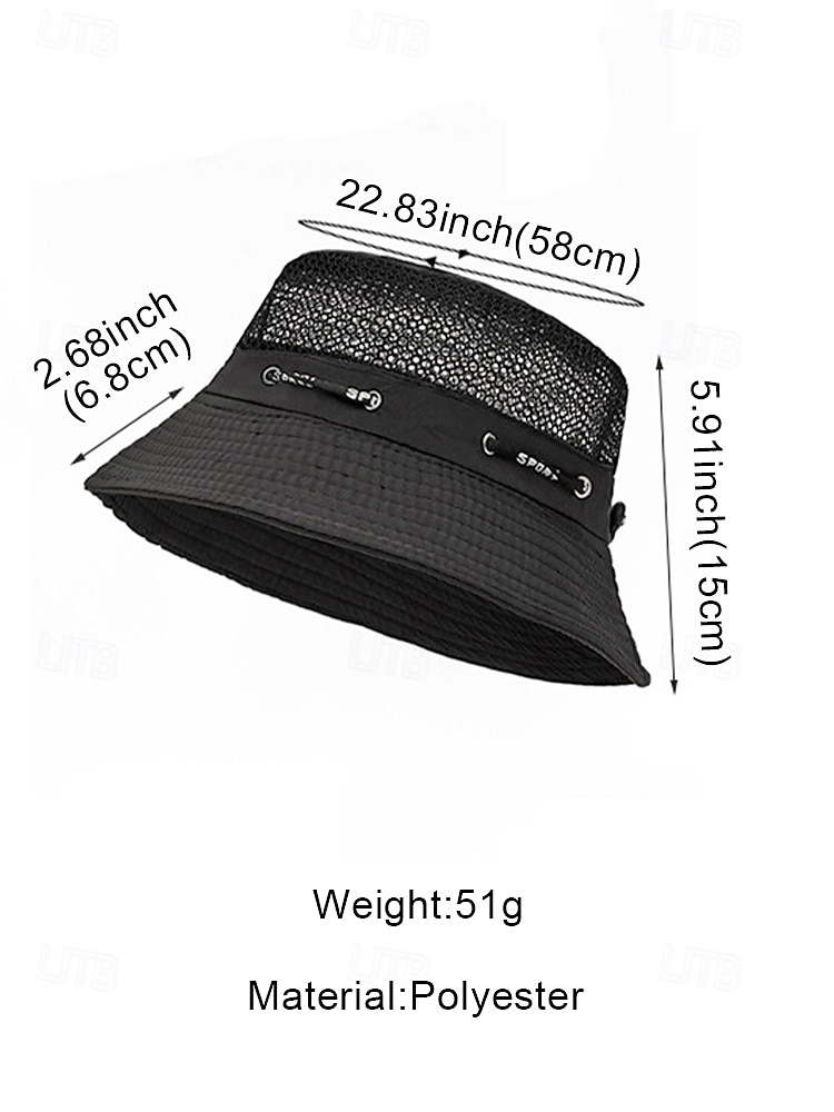 Ademende mesh bucket hat voor heren, lichtgewicht zomerzonnehoed van polyester met verstelbare pasvorm, pet voor buitenactiviteiten zoals vissen, wandelen en reizen, boonie hat met UV-bescherming, 2026 - $11.99 –P11