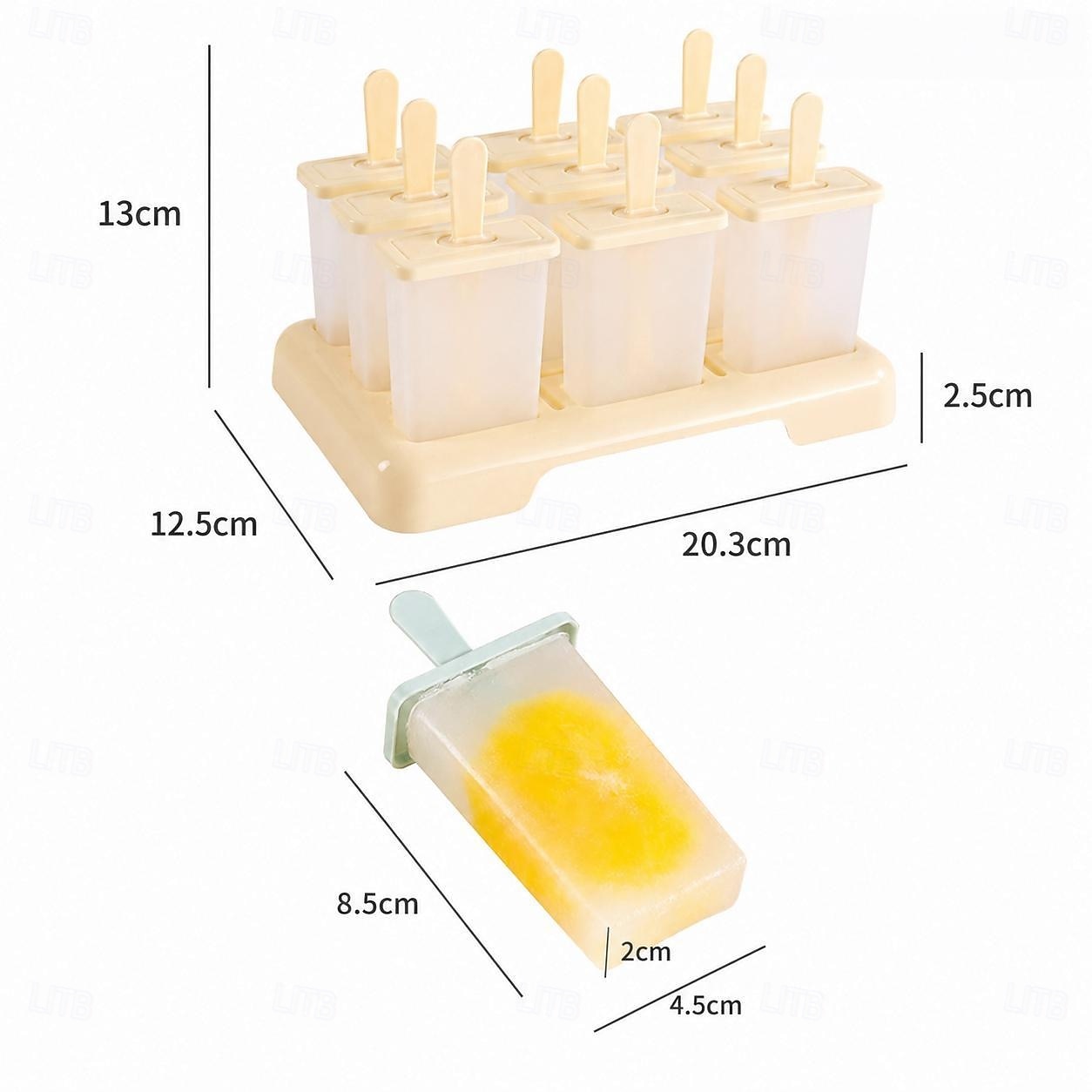 9-delige ijslollyvormset met herbruikbare stokjes, zelfgemaakte ijslollymaker voor bevroren yoghurt, sap, ijs en smoothies, doe-het-zelf ijslollyvorm, BPA-vrije keukenaccessoire voor in de vriezer 2026 - $10.99 –P2