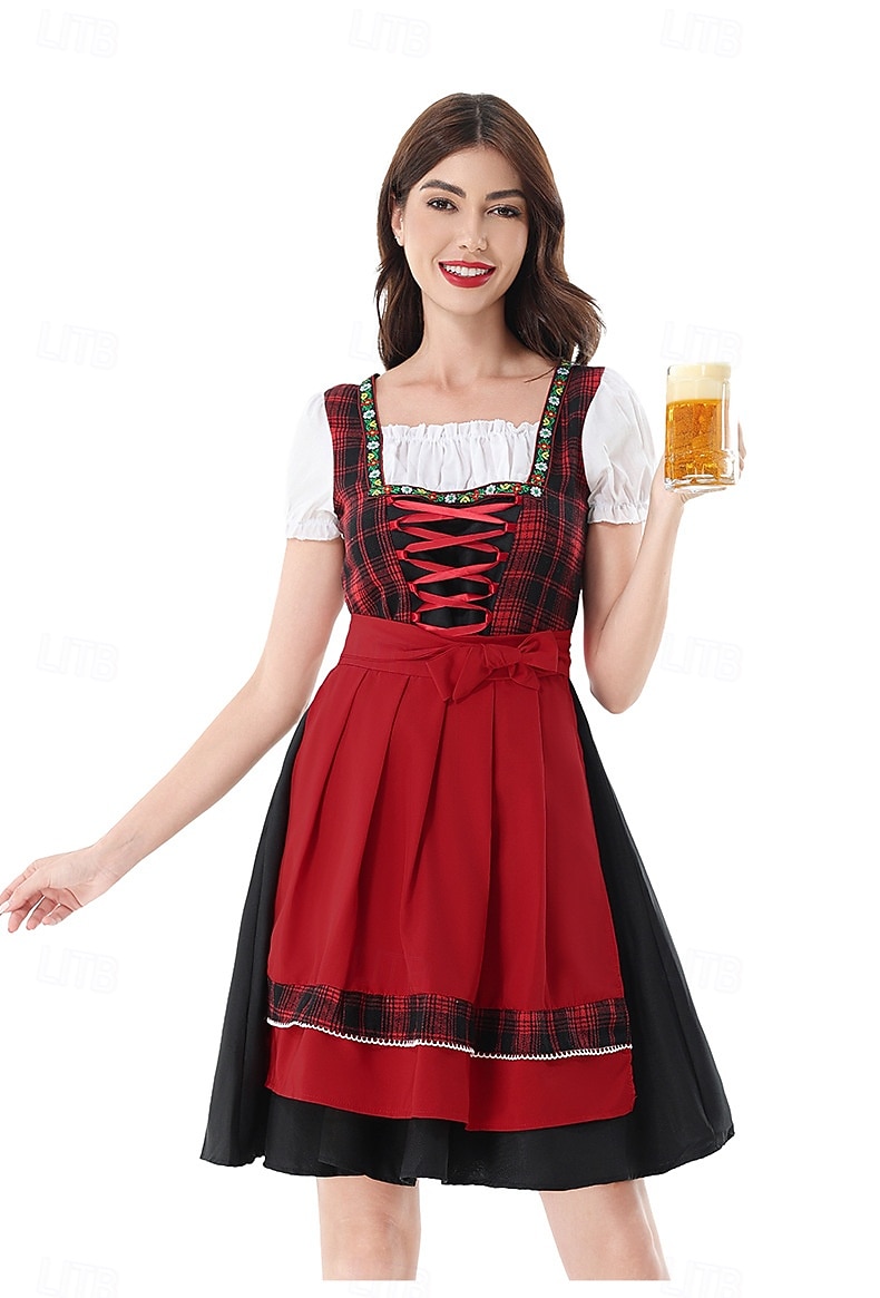Oktoberfest Dirndl Dress Carnival Costume Mini Length Sexy Square Neck German Alpine Heritage Wiesn Women's Carnival Beer Festival Traditional Style Cloth 2026 - $66.99 –P7