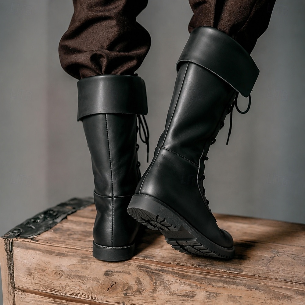 Medievale Rinascimento Scarpe Stivali al ginocchio Stivali jazz piatti Costume Per uomo Celtico Costumi da pirata Halloween Mascherata Performance LARP Fiera Rinascimentale Adulti Scarpe del 2026 a $53.99 –P5