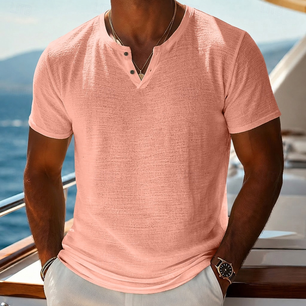 Per uomo Maglietta Maglietta a Maglia Manica Corta Scollo a V Estate Tinta unica Testurizzato Moda Leggero Essenziale Lavorato a maglia Puro Casuale Vacanza Streetwear Blu Nero Verde chiaro Maglietta del 2026 a $16.49 –P19