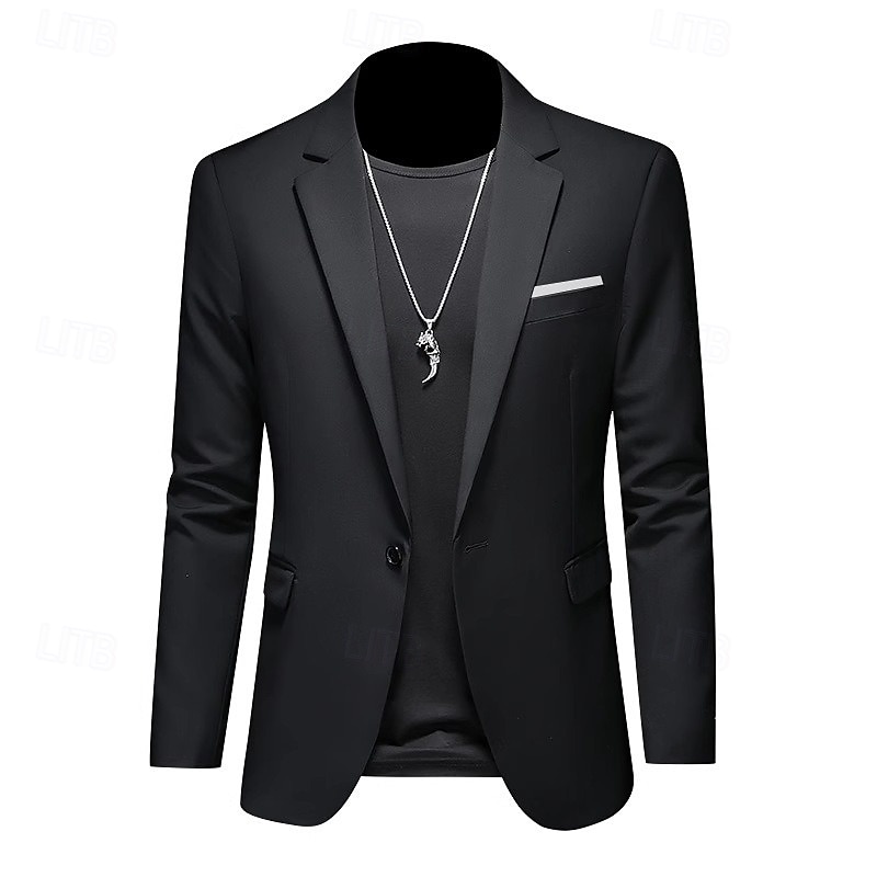 Hommes Veste blazer Occasionnel Quotidien Extérieur Élégant Mode Printemps Toutes saisons Poly Couleur Unie Minimaliste Décontracté / Quotidien Droit 1 bouton veste Rose Claire Kaki clair Noir Blanche de 2026 ? $61.99 –P13