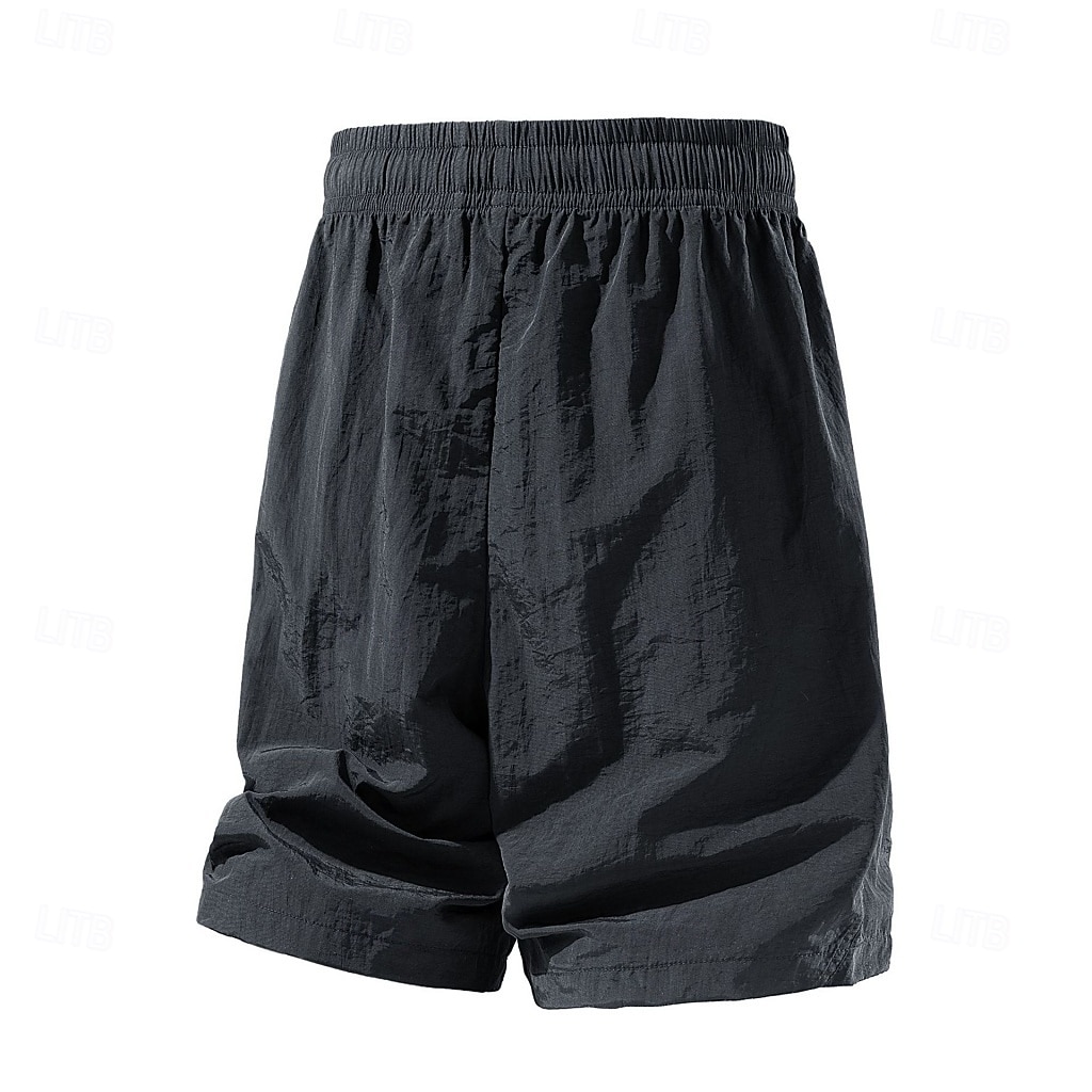 Men's Lightweight Cargo Shorts Comfort Waist Tactical Cargo Shorts Casual Shorts Drawstring Pocket Elastic Waist Plain Quick Dry Knee Length Outdoor Streetwear Daily Wear Fashion Streetwear Black 2026 - $21.99 –P7