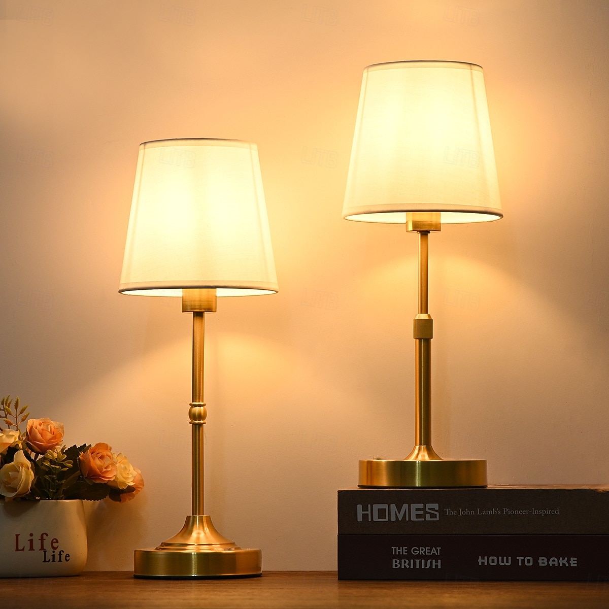 Lampada da tavolo senza fili regolabile in altezza, ricaricabile, colore oro, a batteria, con regolazione continua dell'intensità luminosa. &Lampada decorativa wireless con controllo touch per camera del 2026 a $33.99 –P6
