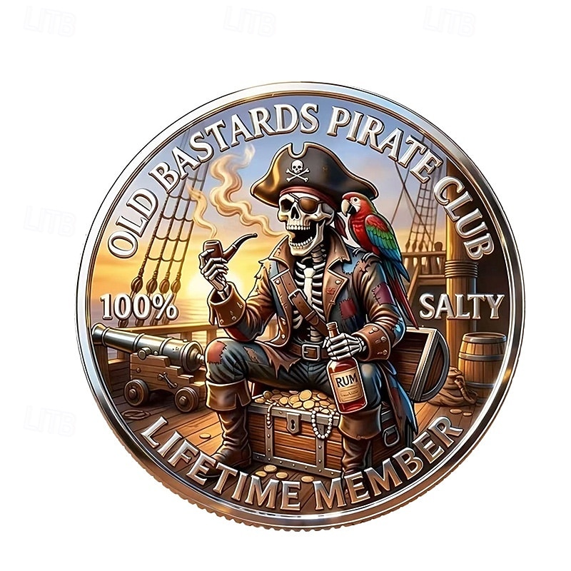 Pièce de défi du club des vieux pirates, pièce de collection de pirate squelette, pièce commémorative de membre à vie, cadeau souvenir de pirate amusant pour hommes, collectionneurs et passionnés de de 2026 ? $19.99 –P2