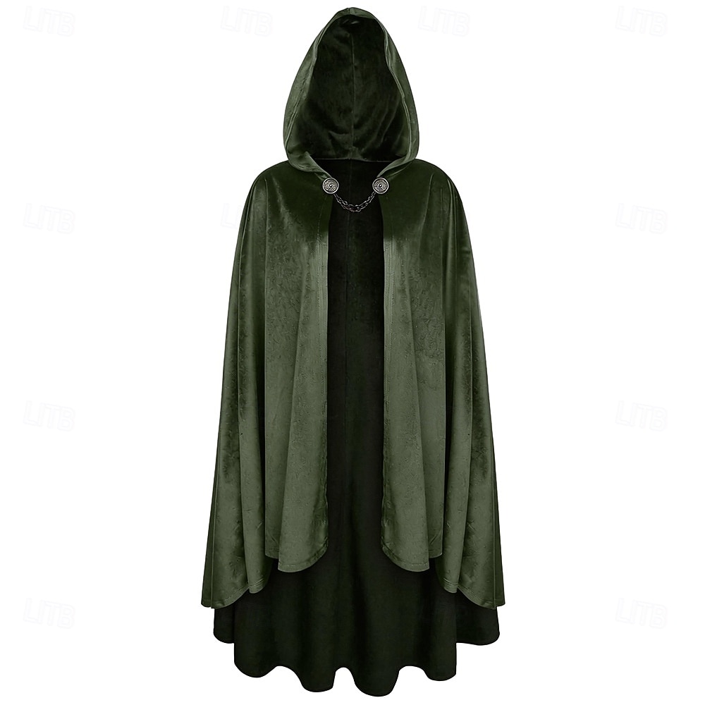 Retro / vintage Kostymer i middelalderstil Renessanse Kappe Trollmann / heks Vampyrer Alv Trollmann Kostyme Herre fantasi Halloween Karneval Maskerade Renessansemesse LARP Voksne 2026 - $45.99 –P1