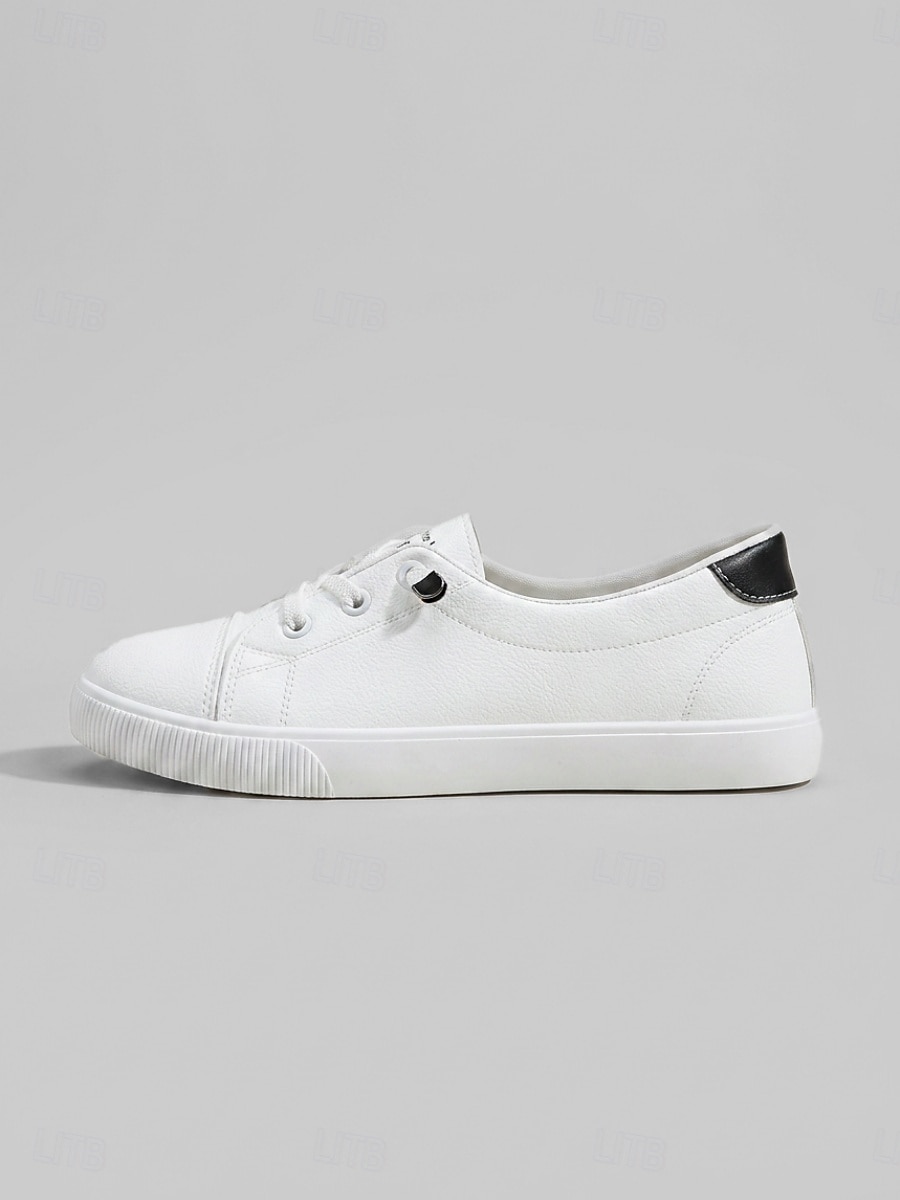 Γυναικεία κλασικά λευκά casual sneakers – ελαφριά παπούτσια πεζοπορίας με ελαστική ταινία και εύκαμπτη αντιολισθητική σόλα για καθημερινή άνεση, σχολείο, ταξίδια και καθημερινή χρήση. 2026 - $24.99 –P5