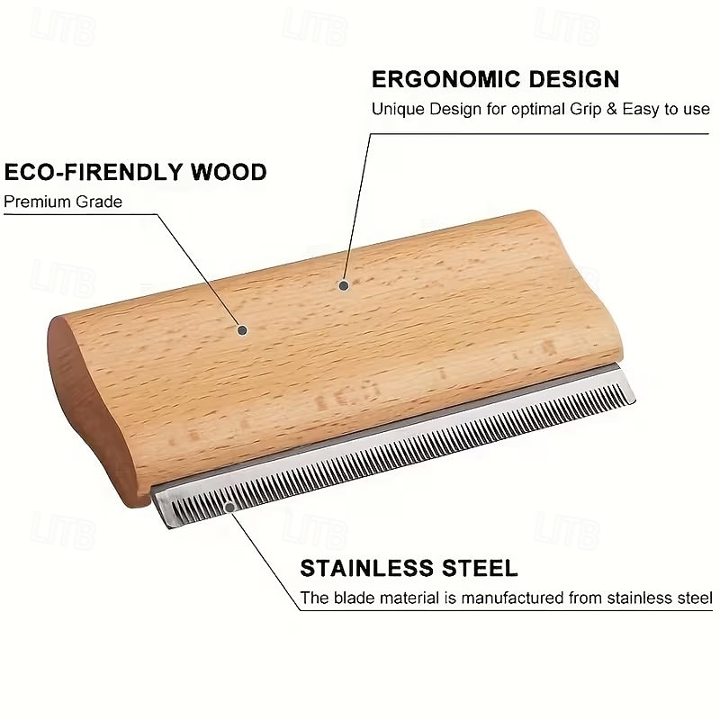 Wood PET Cat Dog Horse Removal Shedding Grooming Tool Hair Brush Comb Long Hair self-Cleaning 2026 - $16.99 –P2