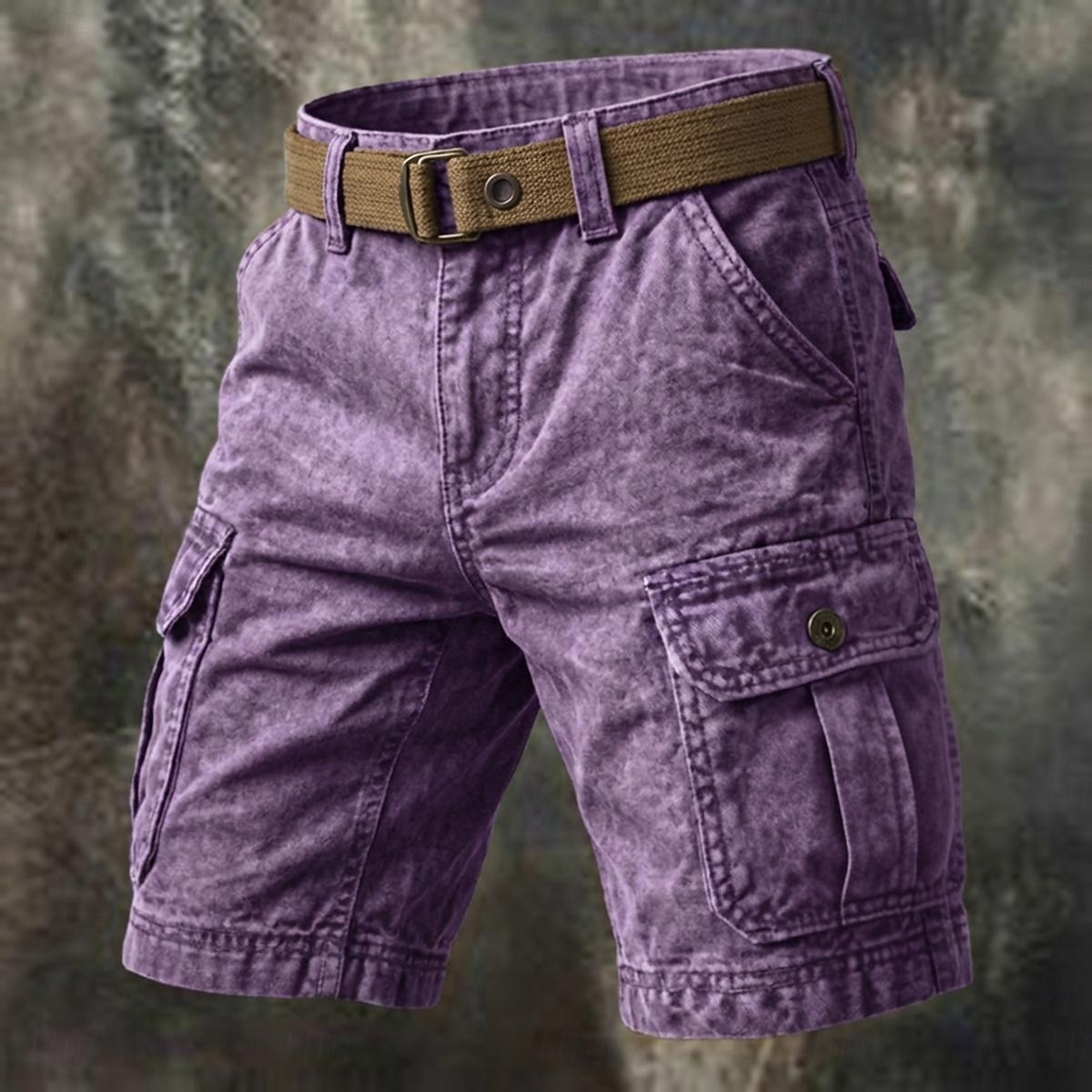 Herre Cargoshorts Shorts Sommershorts Casual shorts Syrevaskede shorts Lomme Elastisk midje Vasket Komfort Pustende Knelengde Avslappet utendørs Strand Ferie Mote Navyblå Himmelblå Mikroelastisk 2026 - $39.99 –P1