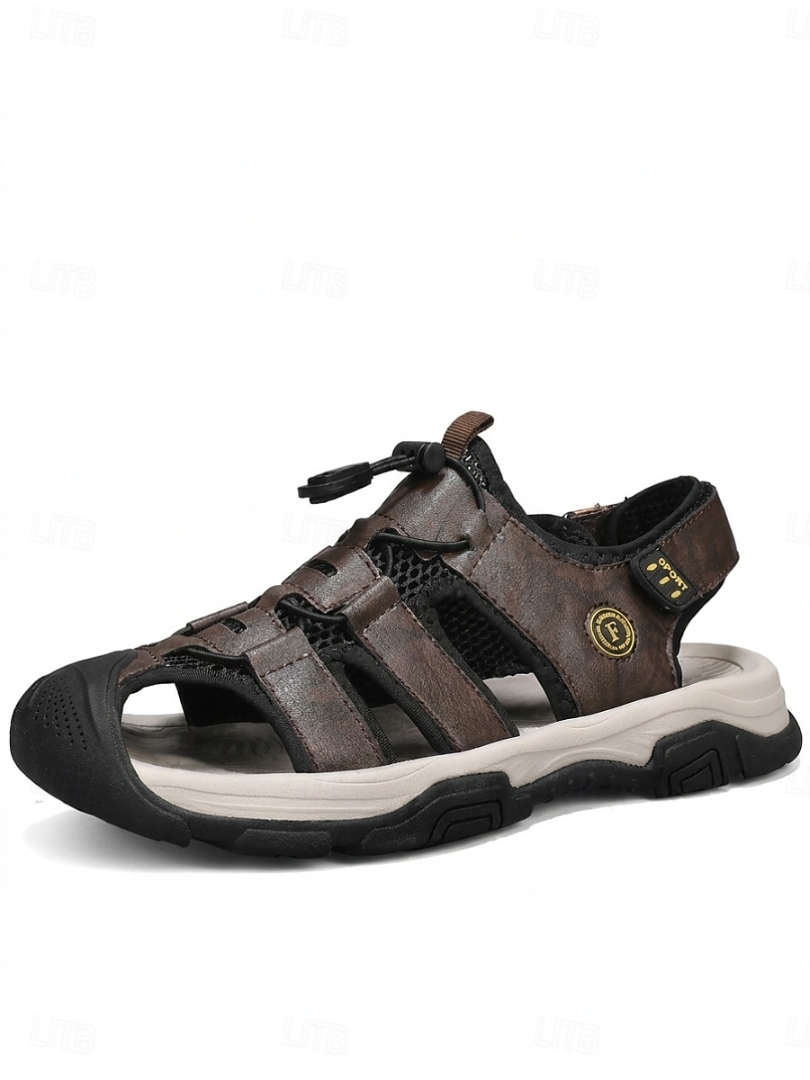 Men's Beach Vacation Fisherman Sandals, Adjustable Strap Outdoor Walking Shoes, Comfortable Non-Slip Sandals for Resort, Seaside, Travel 2026 - $46.99 –P5