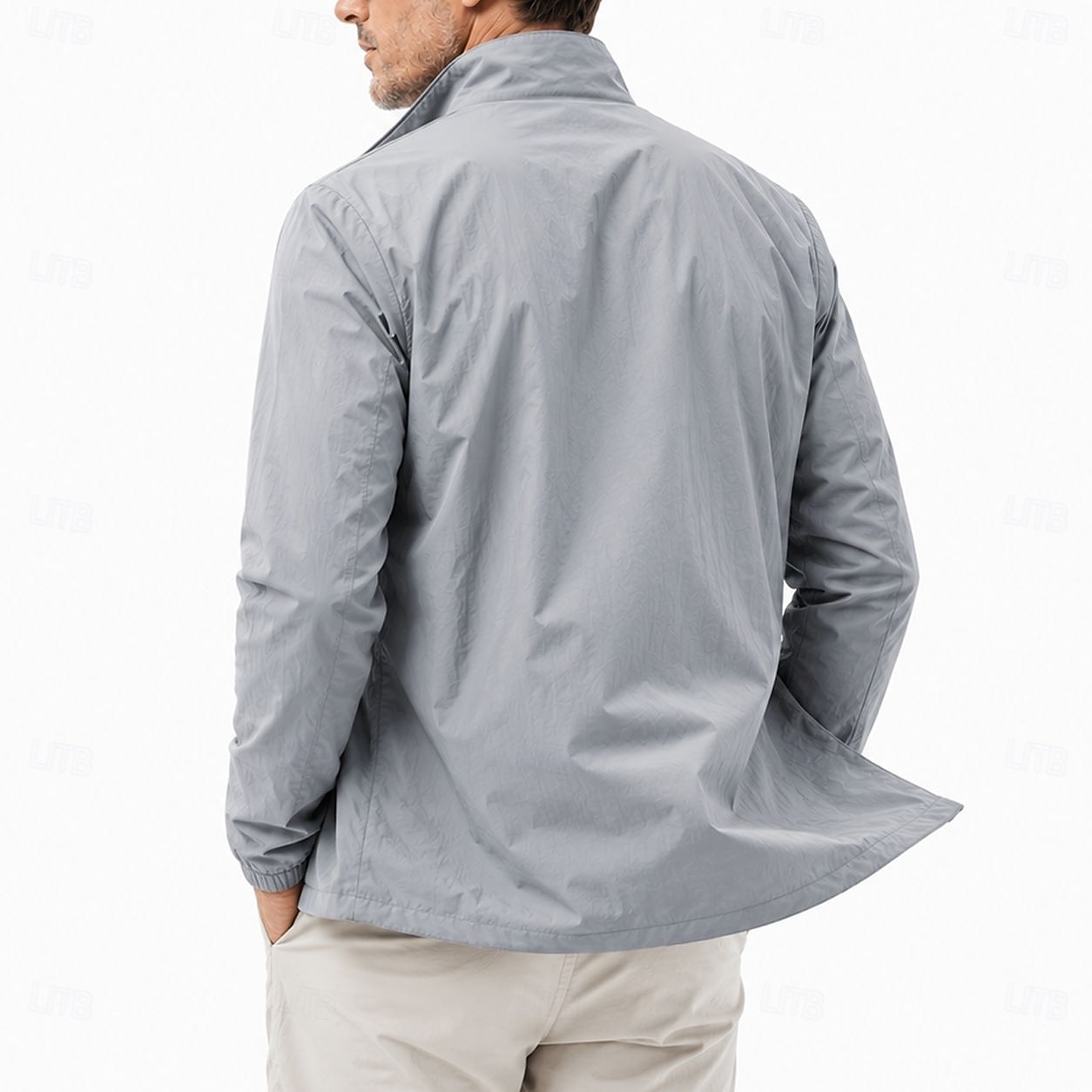 Men Lightweight Jacket Casual Sun Protection UV Protection Slim Spring & Summer Spring Casual Daily Outdoor Stand Collar Regular Dark Blue Grey Jacket 2026 - $57.99 –P3