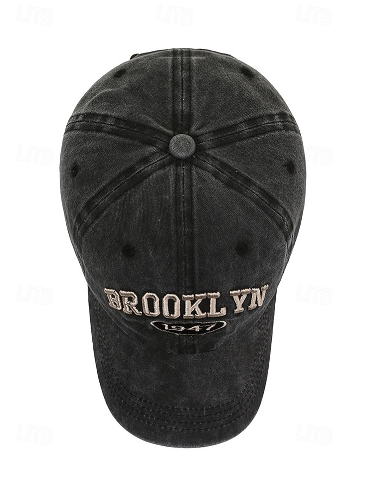 Men's Vintage Washed Cotton Baseball Cap Embroidered Letter Dad Hat Adjustable Strap Multi-Color Retro Casual Hat for Travel, Outdoor, Streetwear, Everyday Wear 2026 - $11.99 –P9
