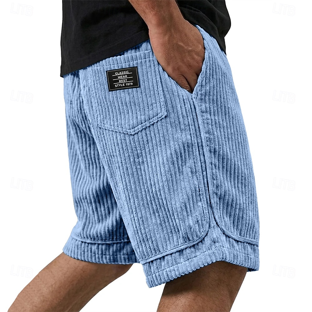 Per uomo Shorts Pantaloncini casual Pantaloncini di velluto a coste Tasca Elastico in vita Semplice Tinta unita Comodità Traspirante Lunghezza al ginocchio Casuale All'aperto Spiaggia Vacanza Moda del 2026 a $28.99 –P4