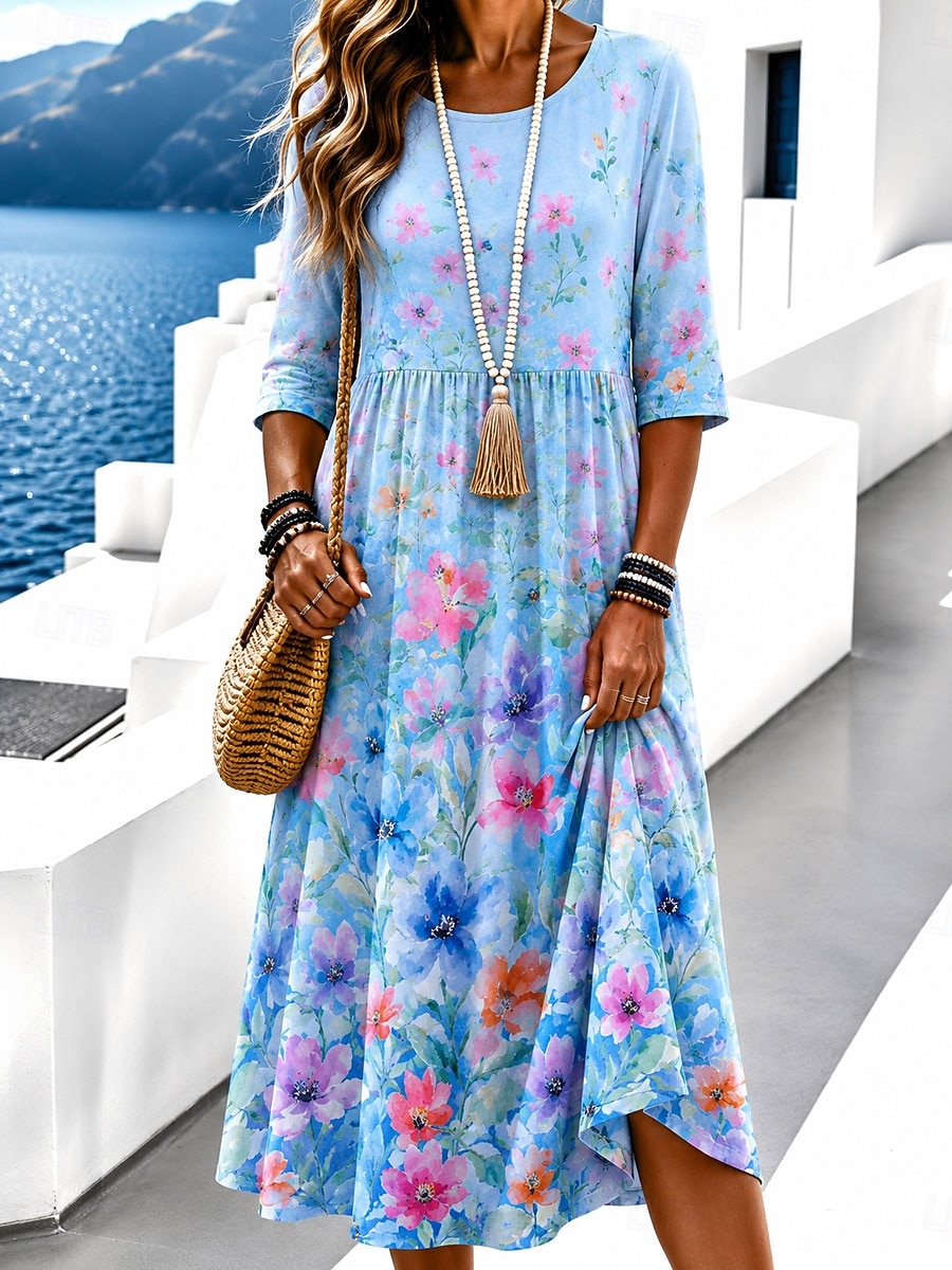 3 4 length sleeve casual dresses 3/4 Sleeve Casual Dresses for Women