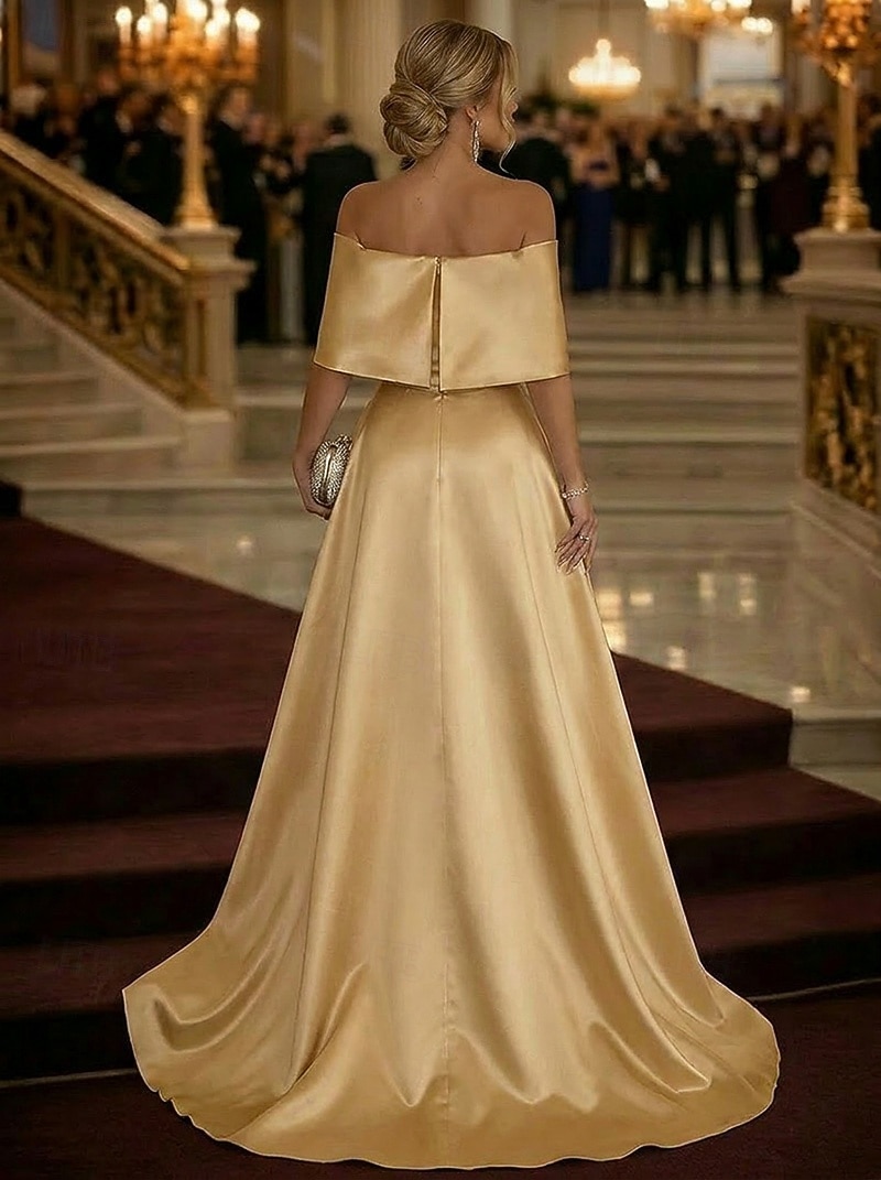 Ball Gown Sweep Brush Train Formal Dresses Evening Gown Ball Gown with Overskirt Elegant Sparkle Sleeveless Off Shoulder Wedding Formal Satin Lace with 3D Flowers Ruched Sequin 2026 - $182.99 –P2