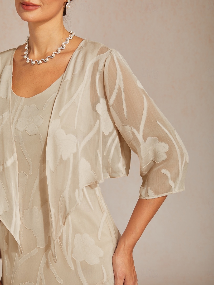 Women's Shrugs Illusion Lace Floral Elegant Stylish 3/4 Length Sleeve Cowl Neck Crop Tops Daily Wedding Guest Vacation Wear Mink Summer Spring Fall 2026 - $49.99 –P2