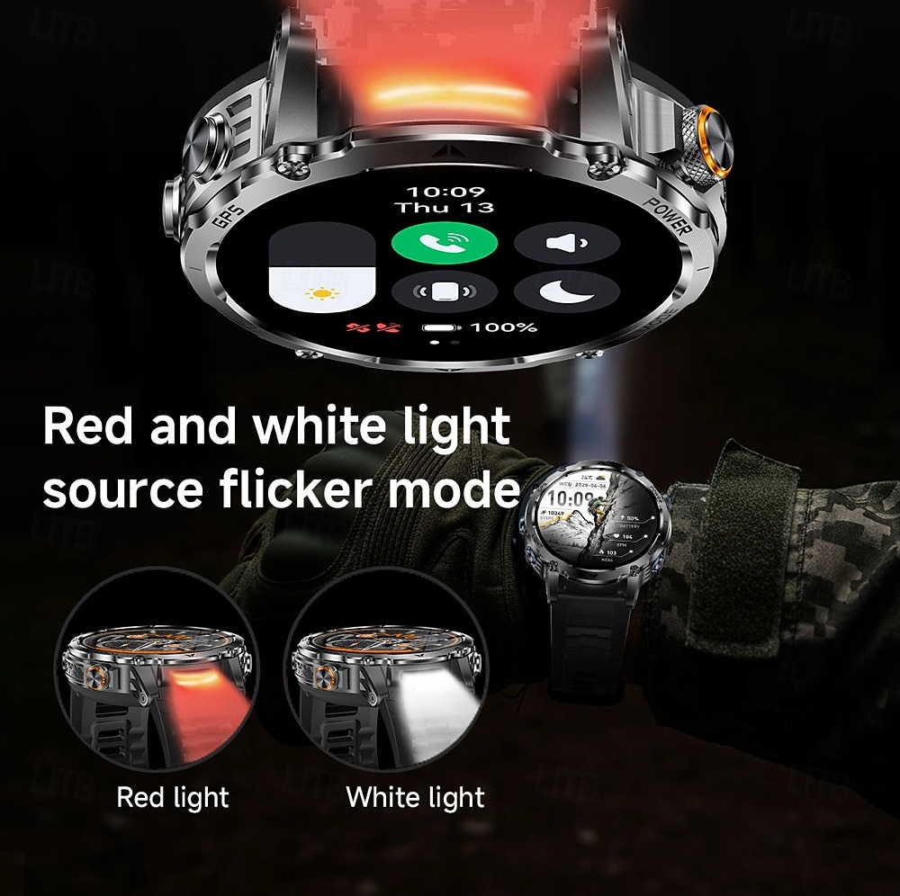 AK102 Smartklokke 1.7 tommers Bluetooth-anrops-smartklokke Skritteller Samtalepåminnelse Fitnessporing Kompatibel med Android iOS Herre GPS Lang ventetid Håndfri bruk IP68 50mm urkasse 2026 - $84.99 –P8
