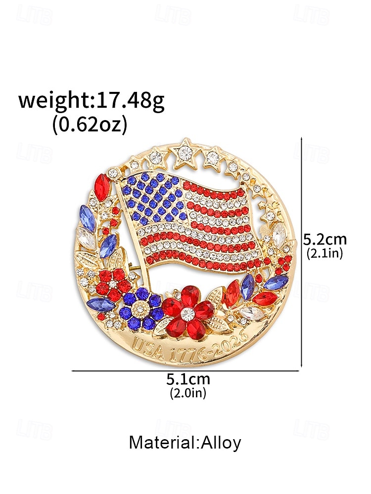 Voor heren Broche Legering Amerikaanse vlag Elegant Modieus Independence Day 2026 - $11.99 –P5