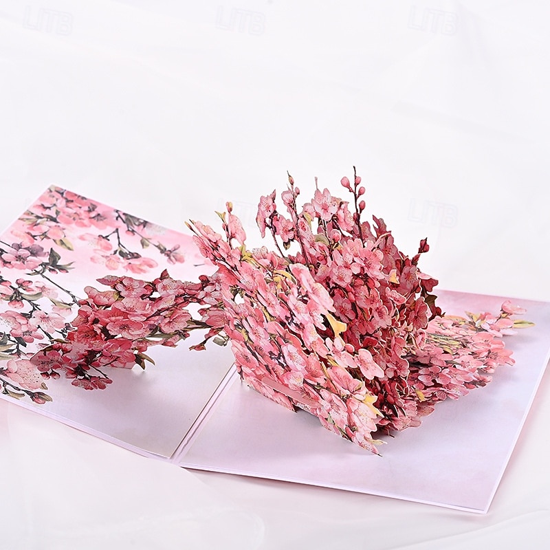 Biglietto pop-up 3D con fiori di ciliegio, biglietto d'auguri rosa sakura per donne, mamma, nonna, moglie - regalo fatto a mano per la festa della mamma, compleanno, anniversario, matrimonio, del 2026 a $13.99 –P1