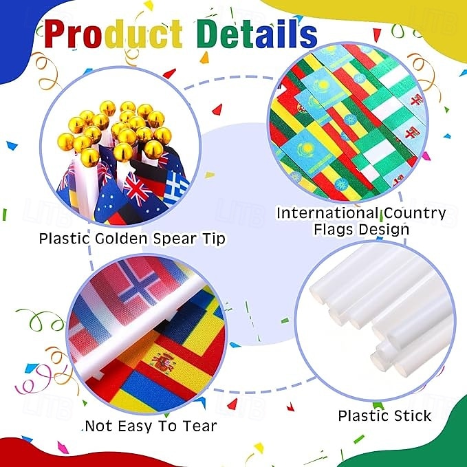 Conjunto de 30 bandeirinhas internacionais de futebol para decoração da Copa do Mundo, pequenas e portáteis, ideais para lembrancinhas de festas internacionais, eventos esportivos ao redor do mundo, de 2026 por $19.99 –P3