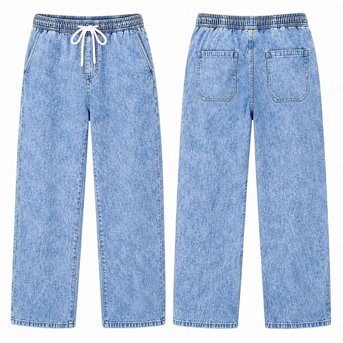Per uomo Pantaloni Pantaloni casual Pantaloni Estivi 100% cotone Pantaloni di denim Coulisse Elastico in vita Gamba Dritta Semplice Comodità Traspirante Lunghezza intera Casuale Quotidiano All'aperto del 2026 a $35.99 –P3