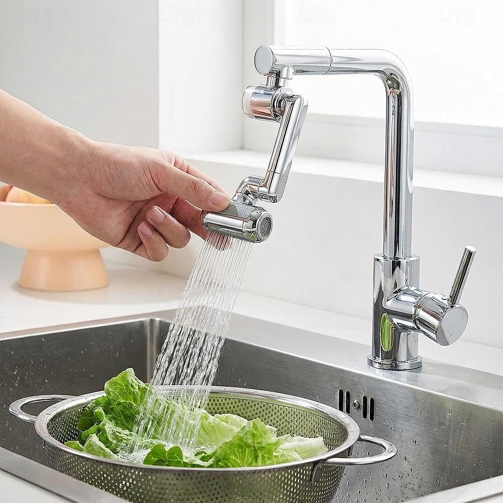 1080° drehbarer Wasserhahnaufsatz mit nach oben gerichtetem Gesichtsnebel, 4 Wassermodi, Spülbecken-Luftsprudler mit integriertem Filter, Messing-Armaturenaufsatz mit Roboterarm, universeller 2026 - $25.99 –P2