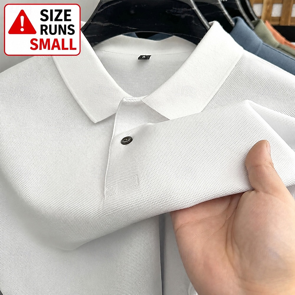 Men's Polo Polo Shirts Casual Vacation Lapel Short Sleeve Fashion Modern Plain Buttons Plain Summer Spring Regular Fit Lake blue Black White Yellow Pink Red Polo 2026 - $18.99 –P2